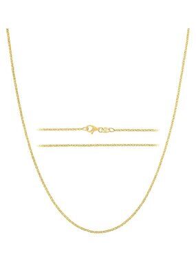 Women's 14K Gold Plated Sterling Silver Cable Link Chain Necklace 20 Inch